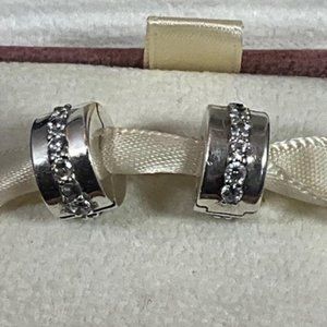 NWOT Pandora Sterling Silver Sparkling Row Clips Set of 2 791972CZ